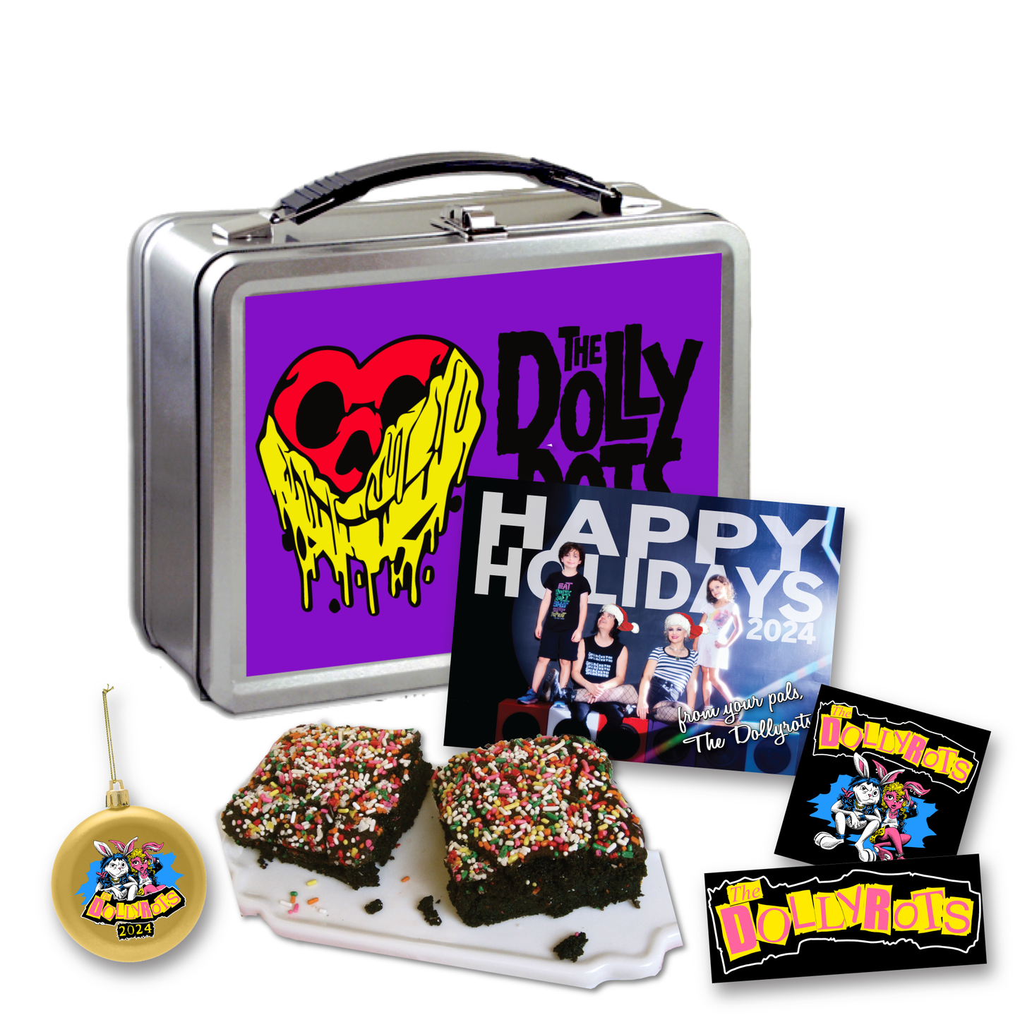 Turn It To Eleven / Melting Happy Face Retro Lunchbox, Holiday Card, Ornament, Stickers & Homemade Brownies from Kelly's Kitchen