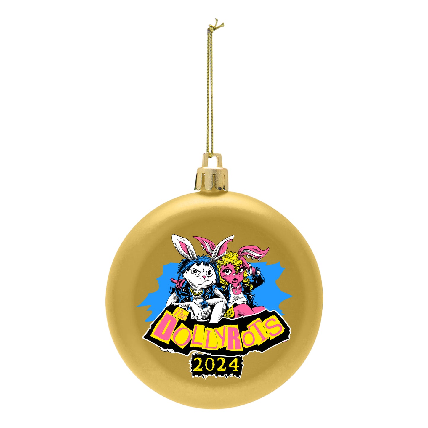 Punk Bunnies Christmas Ornament